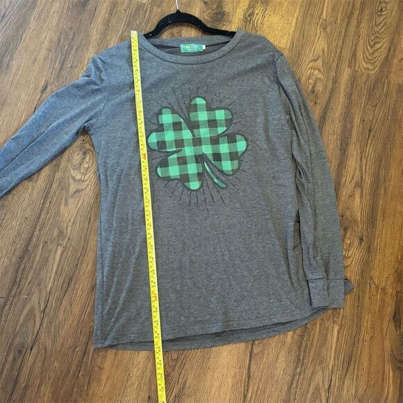 For Girls and Perfect life Girls Long Sleeve Gray Plaid Size L St. Patrick's Day - Picture 6 of 7
